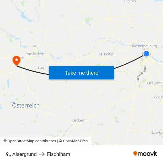 9., Alsergrund to Fischlham map