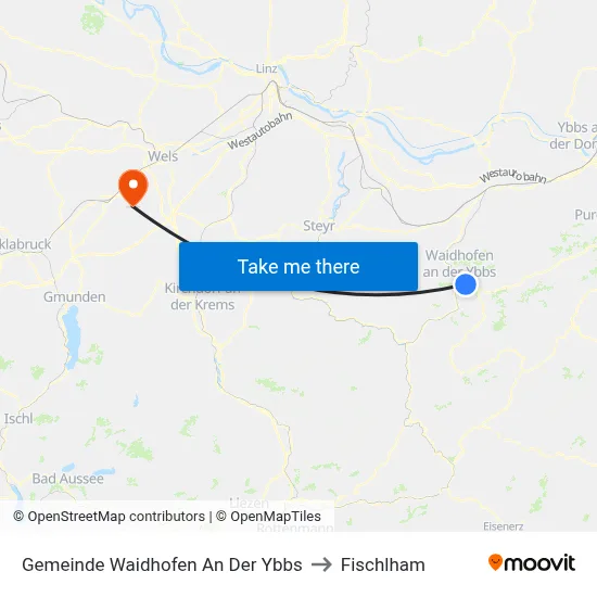 Gemeinde Waidhofen An Der Ybbs to Fischlham map