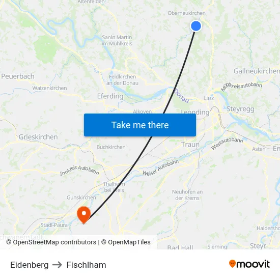 Eidenberg to Fischlham map