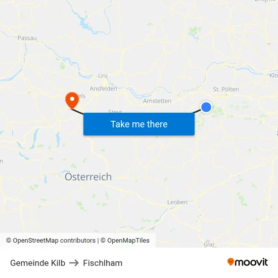 Gemeinde Kilb to Fischlham map