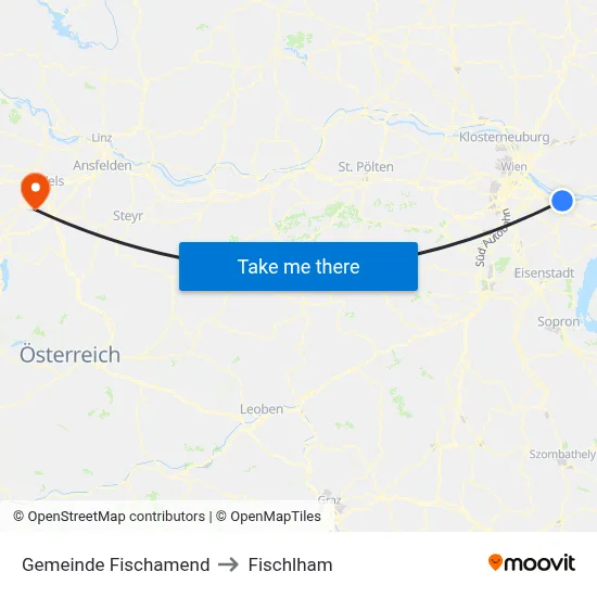 Gemeinde Fischamend to Fischlham map