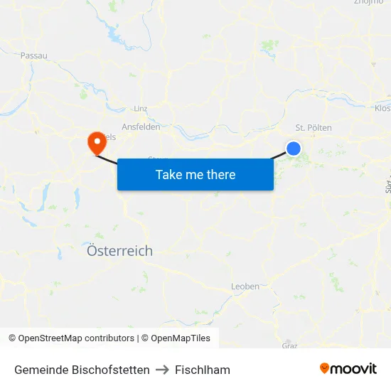 Gemeinde Bischofstetten to Fischlham map