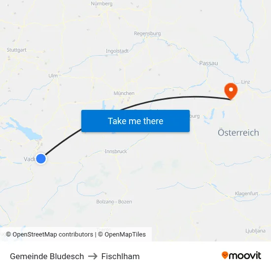 Gemeinde Bludesch to Fischlham map