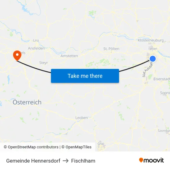 Gemeinde Hennersdorf to Fischlham map