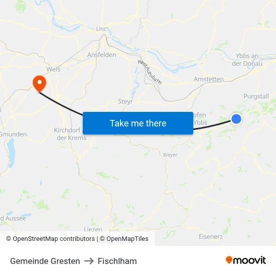 Gemeinde Gresten to Fischlham map