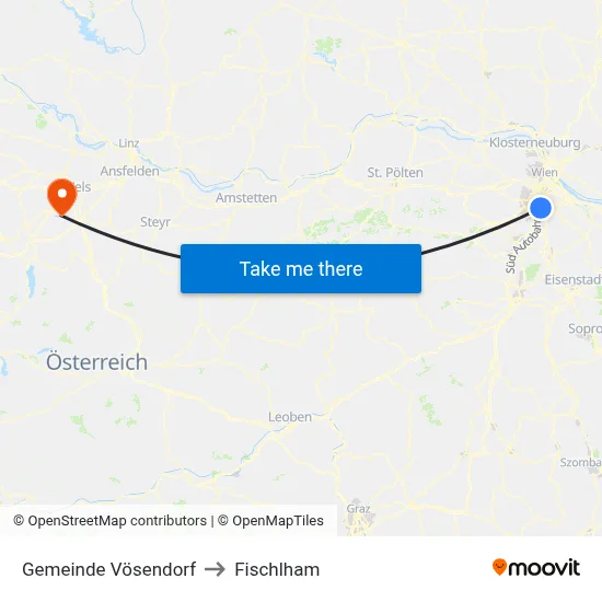 Gemeinde Vösendorf to Fischlham map