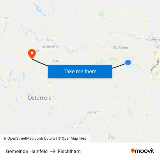 Gemeinde Hainfeld to Fischlham map