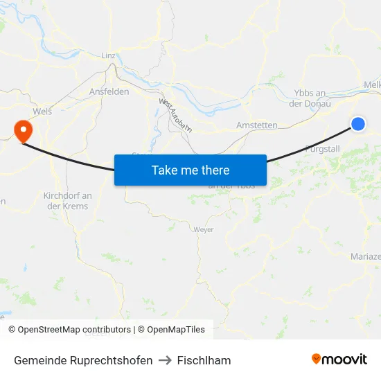 Gemeinde Ruprechtshofen to Fischlham map