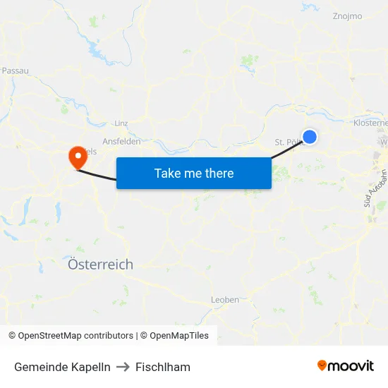 Gemeinde Kapelln to Fischlham map