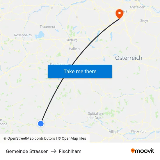 Gemeinde Strassen to Fischlham map
