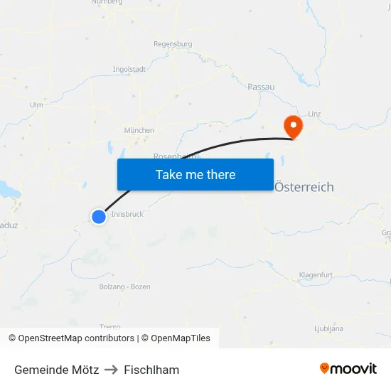 Gemeinde Mötz to Fischlham map