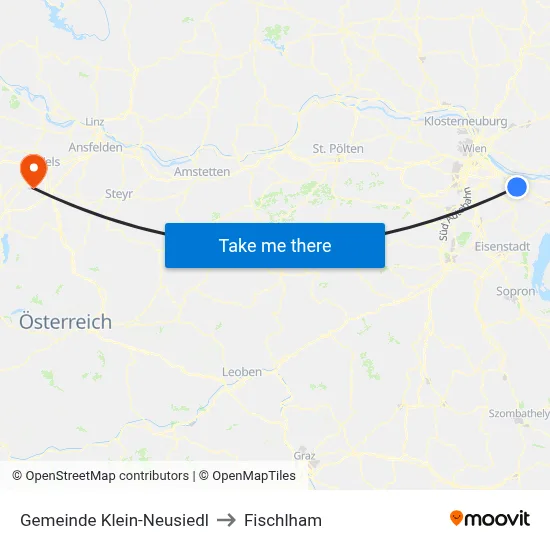 Gemeinde Klein-Neusiedl to Fischlham map