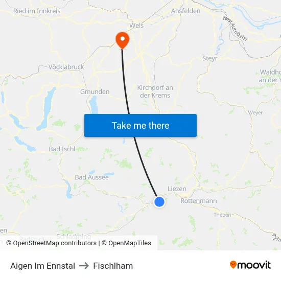 Aigen Im Ennstal to Fischlham map