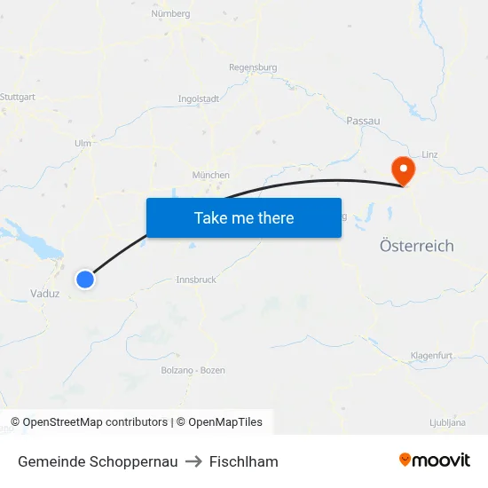 Gemeinde Schoppernau to Fischlham map