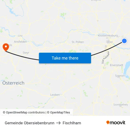 Gemeinde Obersiebenbrunn to Fischlham map