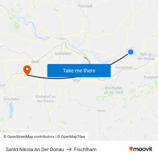 Sankt Nikola An Der Donau to Fischlham map