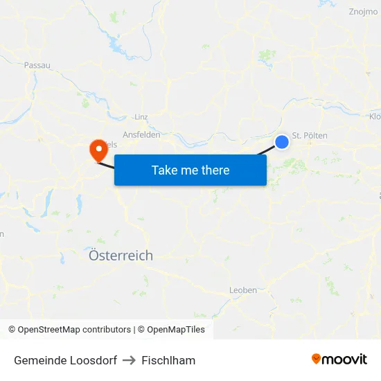 Gemeinde Loosdorf to Fischlham map