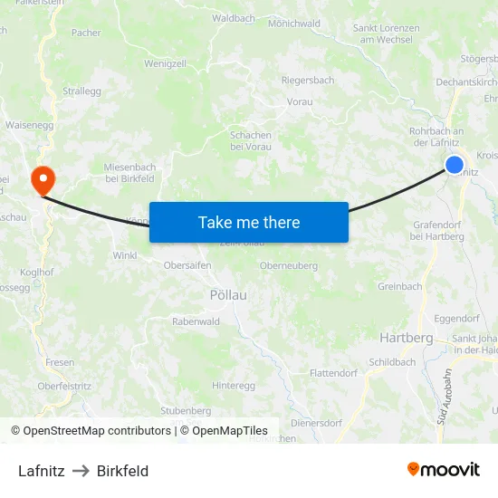 Lafnitz to Birkfeld map