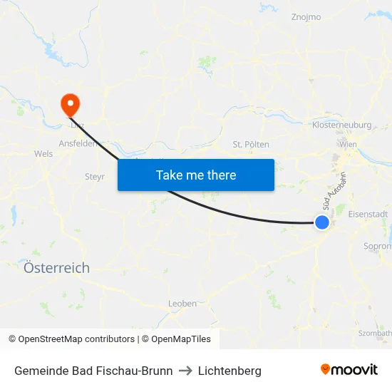 Gemeinde Bad Fischau-Brunn to Lichtenberg map