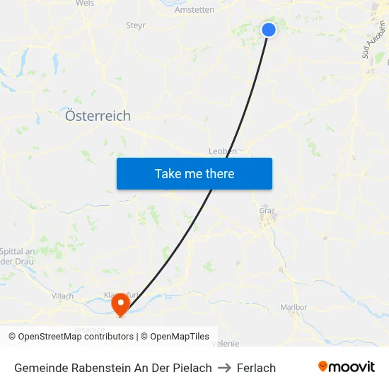 Gemeinde Rabenstein An Der Pielach to Ferlach map
