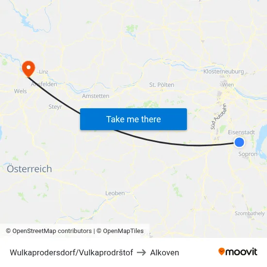 Wulkaprodersdorf/Vulkaprodrštof to Alkoven map
