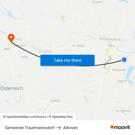 Gemeinde Trautmannsdorf to Alkoven map