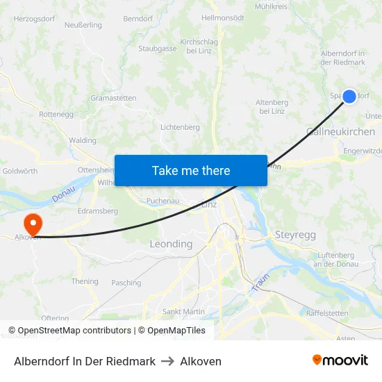 Alberndorf In Der Riedmark to Alkoven map