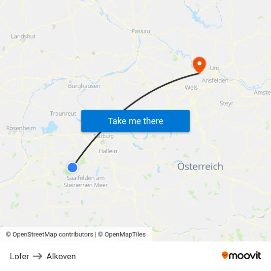 Lofer to Alkoven map