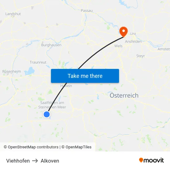 Viehhofen to Alkoven map