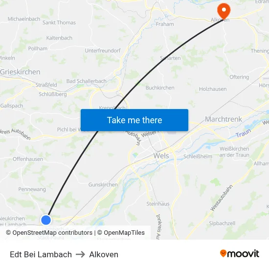 Edt Bei Lambach to Alkoven map