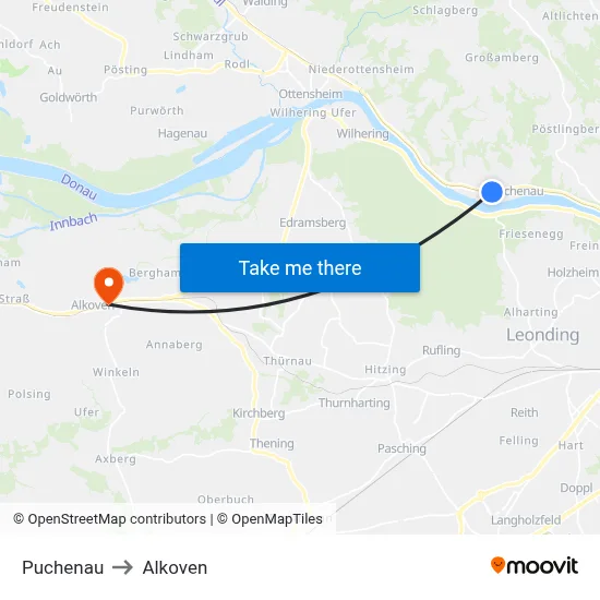 Puchenau to Alkoven map