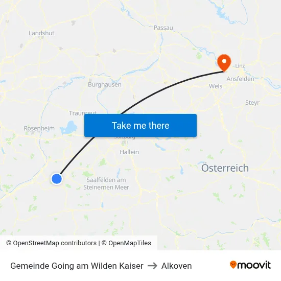 Gemeinde Going am Wilden Kaiser to Alkoven map