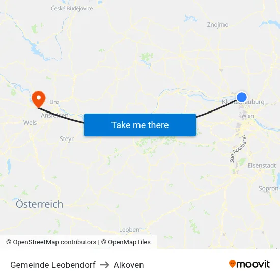 Gemeinde Leobendorf to Alkoven map