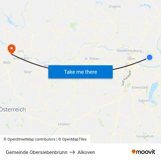 Gemeinde Obersiebenbrunn to Alkoven map