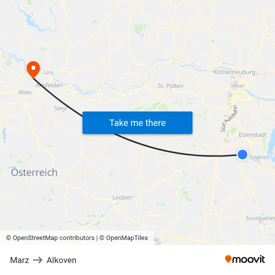Marz to Alkoven map