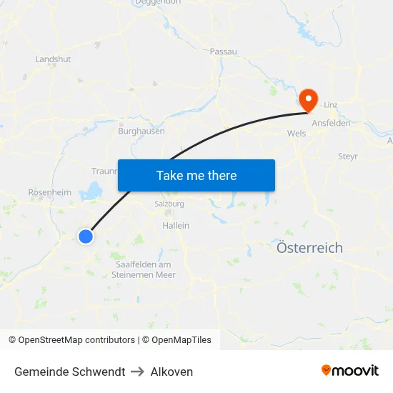 Gemeinde Schwendt to Alkoven map