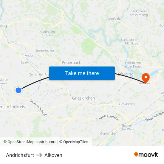 Andrichsfurt to Alkoven map