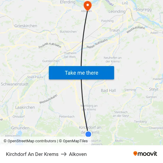 Kirchdorf An Der Krems to Alkoven map