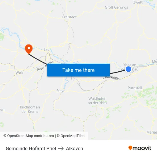 Gemeinde Hofamt Priel to Alkoven map