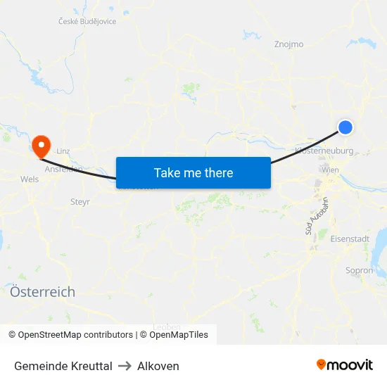Gemeinde Kreuttal to Alkoven map