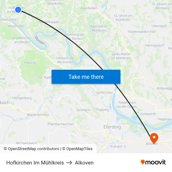 Hofkirchen Im Mühlkreis to Alkoven map