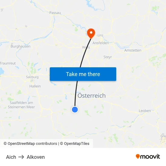 Aich to Alkoven map