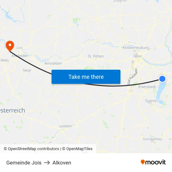 Gemeinde Jois to Alkoven map