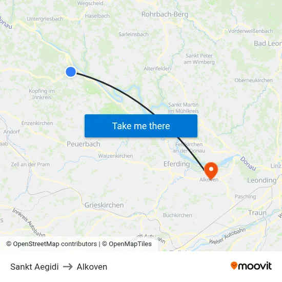Sankt Aegidi to Alkoven map
