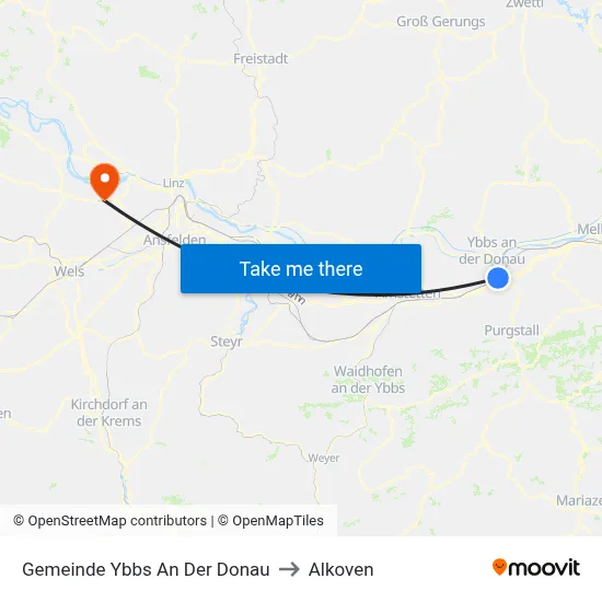 Gemeinde Ybbs An Der Donau to Alkoven map