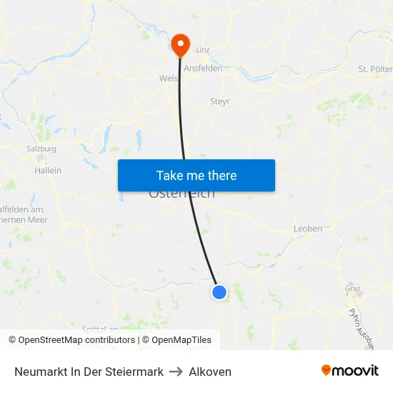 Neumarkt In Der Steiermark to Alkoven map