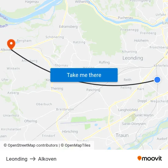 Leonding to Alkoven map