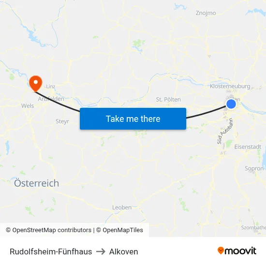 Rudolfsheim-Fünfhaus to Alkoven map