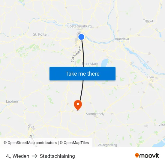 4., Wieden to Stadtschlaining map