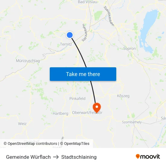 Gemeinde Würflach to Stadtschlaining map